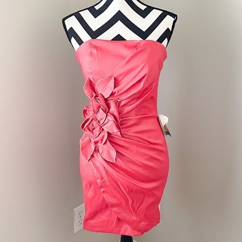 Jessica McClintok Coral Dress‎ Sz 8